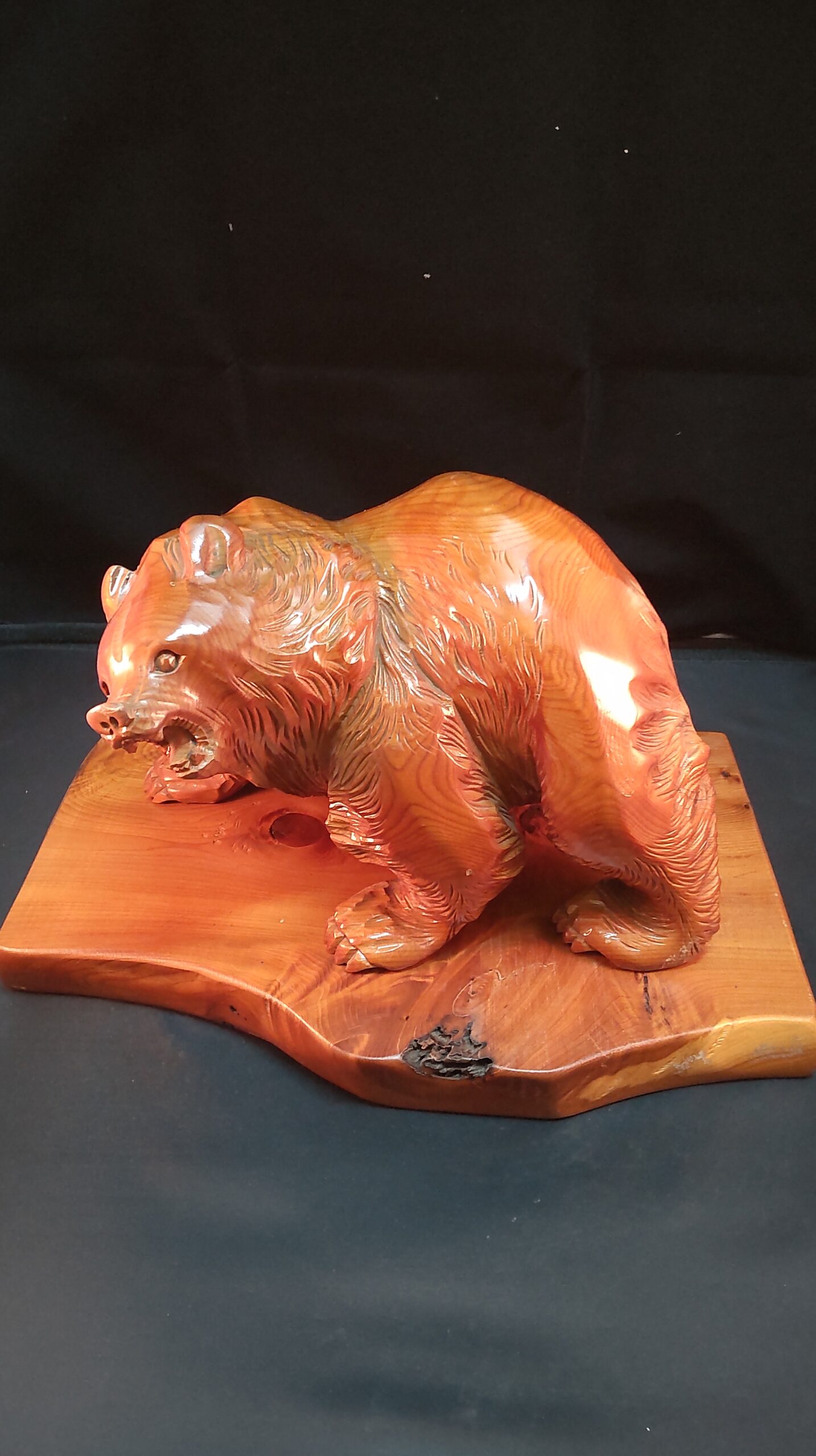 限定製作柴崎重行　木彫熊　在銘　志　美品　１９８０年前後作　希少品 その他