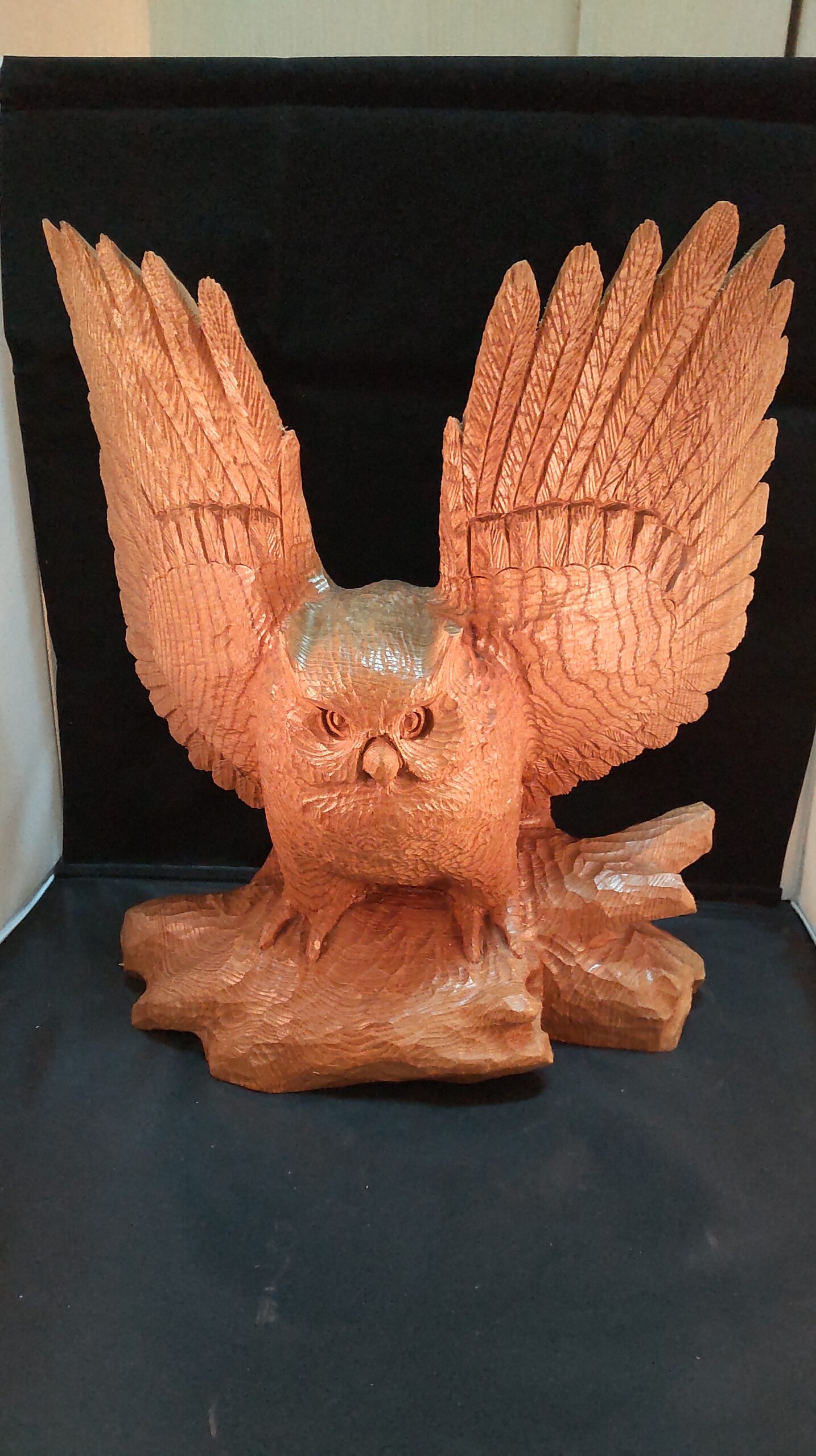 木彫りのフクロウの見方 6 羽を広げたフクロウ 技術力 | 木彫り屋店長 まさまる日記